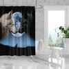 1PC Wolves and Moon Pattern Printed Shower Curtain, Waterproof and Washable, with 12 Hooks, Bathroom Shower, Bathtub, Home Use