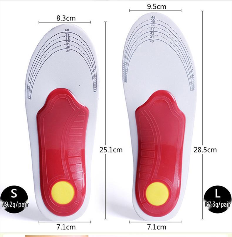 Breathable EVA Arch Support Insoles for Flat Feet - Relieve Pressure & Enhance Shock Absorption for Sports.