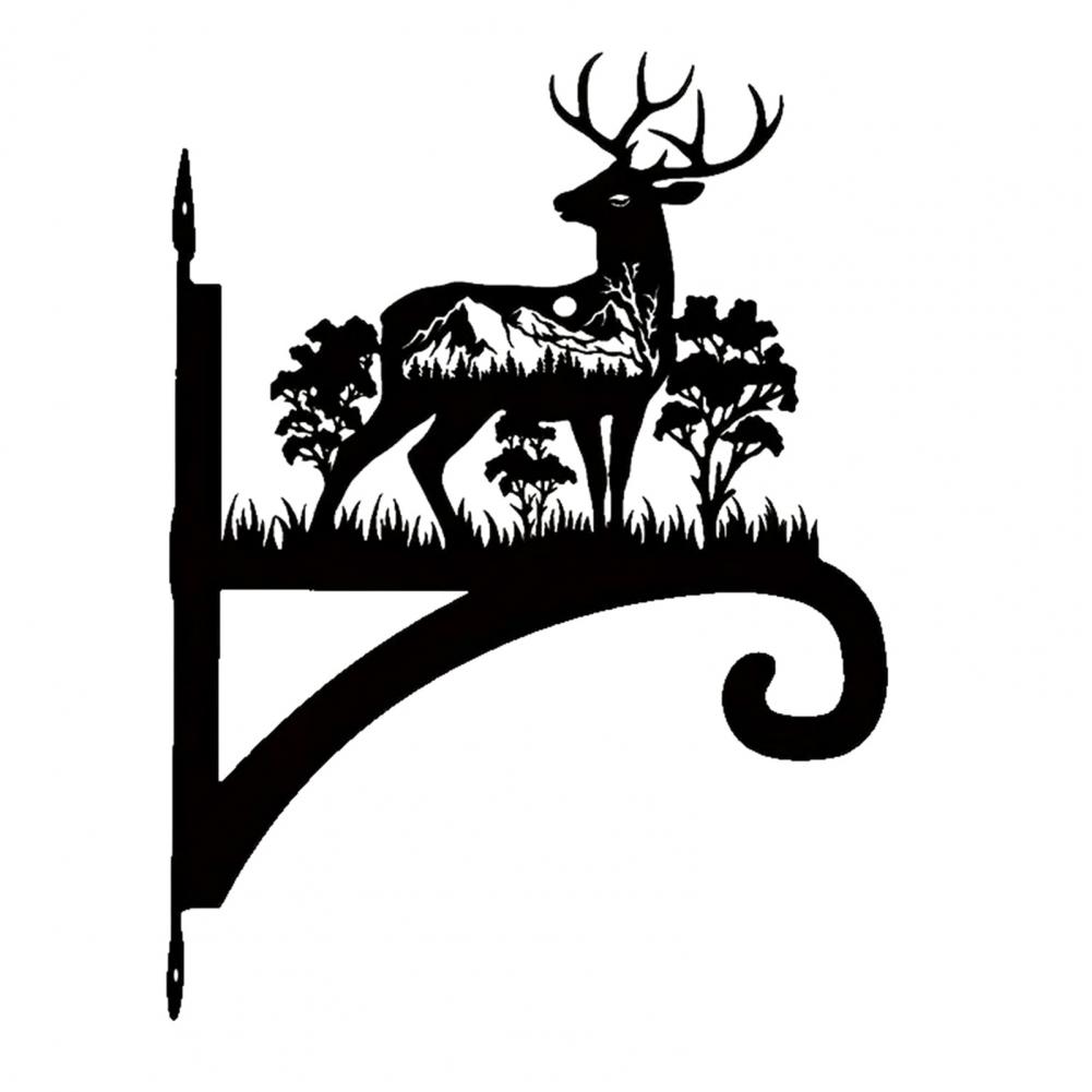 Metal Wall Hook Coated Plant Hanger Animal Silhouette Hook Anti-Rust Bracket For Hanging Plants Outdoors Bird Feeder Lanterns