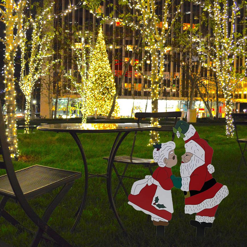 Jul Gårdsskyltar Trädgårdspinnar Jul Tomte Gräsmatta Dekorationer Trädgård Träpinnar Gräsmatta Dekorationer Gårdsskyltar