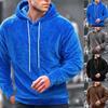 Autumn Winter Men's Loose Hooded Sweater Casual Coral Fleece Warm Pullover Jacket Moisture Wicking Comfortable Fit Skin-friendly Breathable Tops