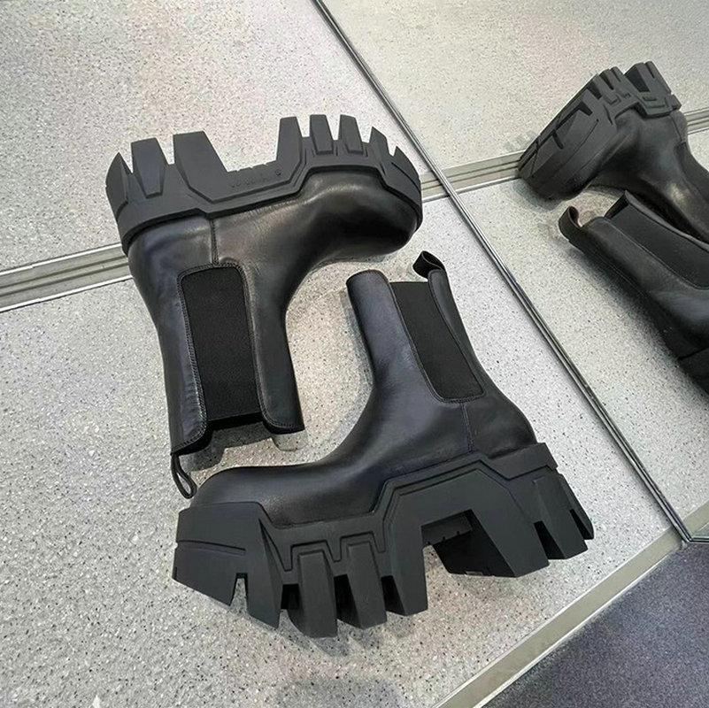 Fashion Fashion High-Heeled Boots Women'S Platform Chelsea Boots Heightening Gear Tank Niche Smoke Boots Vintage Bulldozer Boots
