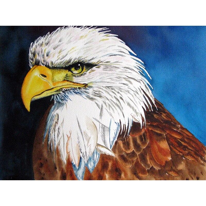 New 5D DIY Diamond Painting Eagle Head Diamond Embroidery Animal Cross Stitch Full Round Drill Home Decor Manual Art Gift