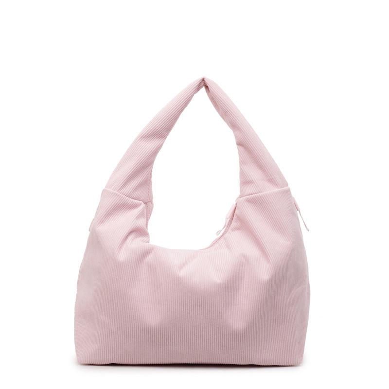 Women's Large Capacity Corduroy Tote Bag - Stylish Shoulder Bag for Students and Commuters