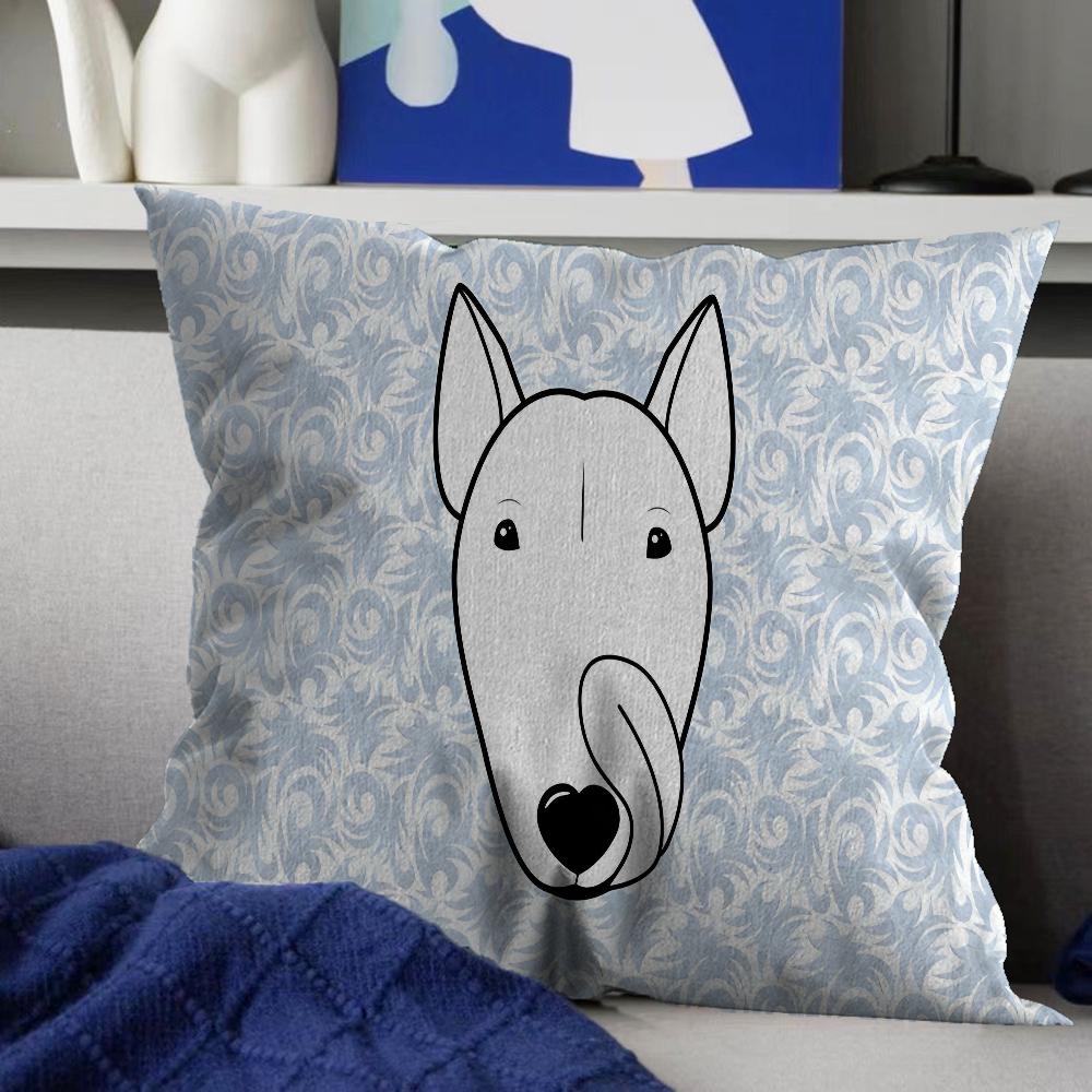 English Bull Terrier Dog Cushion Cover Inches Farmhouse Decor Home Throw Pillow Covers for Couch Decorations