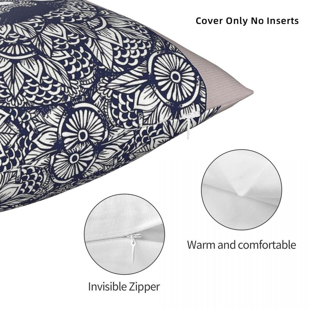 Mandala Of Pug Square Pillowcase Polyester Linen Velvet Pattern Zip Decorative Sofa Seater Cushion Cover 45X45