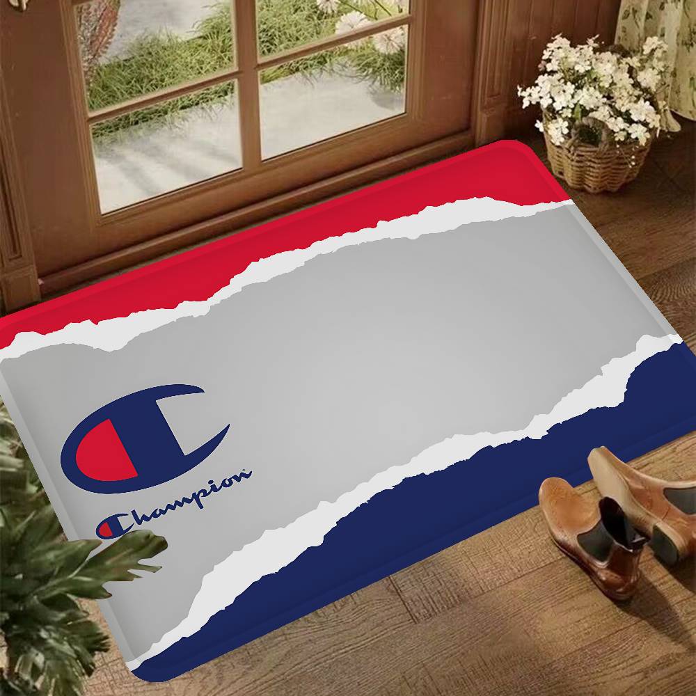 C-Champion brand logo Floor Mat Rectangle Anti-slip Home Soft Badmat Front Door Indoor Outdoor Mat el Decor Mat
