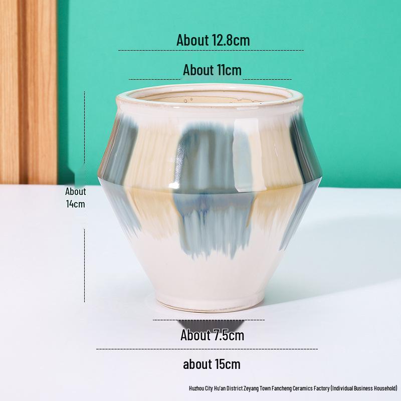 European-Style Hand-Painted Ceramic Flower Pot for Phalaenopsis - Luxurious Decorative Piece for Balcony or Living Room