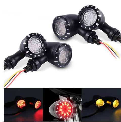 12V Motorcycle LED Turn Signal Brake Running Lamp Modified Bullet Turn Signal Lights LED Universal Motorcycle Indicator Lamp