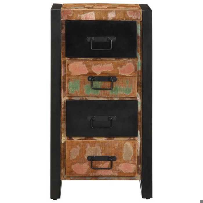 VidaXL Armoire à tiroir multicolore 40x40x75 cm bois de récupération, commode, classeur, armoire avec tiroirs, armoire de 4013582