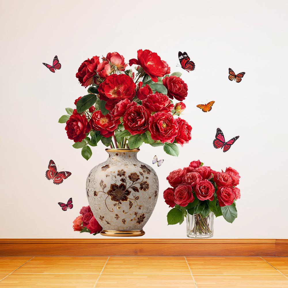 3D Simulation Vase Bedroom Room Wall Stickers Decal Home Living Room Decoration