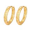 2.6MM Vintage Metal Pattern Hoop Earrings for Woman Girl,Stainless Steel Texture Earring Loop,Korean Temperament Jewelry