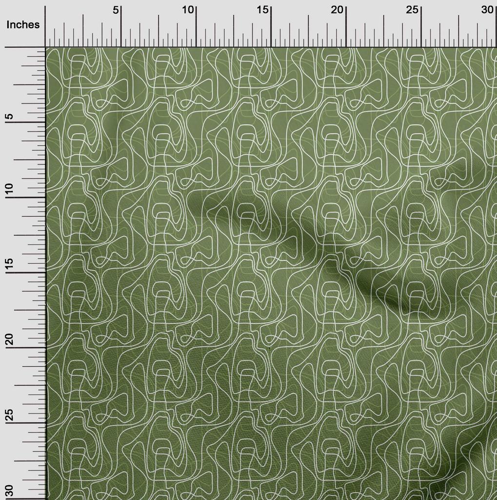 oneOone Cotton Flex Green Fabric Abstract Craft Projects Decor Fabric Printed By The Yard 40 Inch