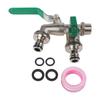Double Outlet Faucet for Garden with Copper Construction and Hose Connectors