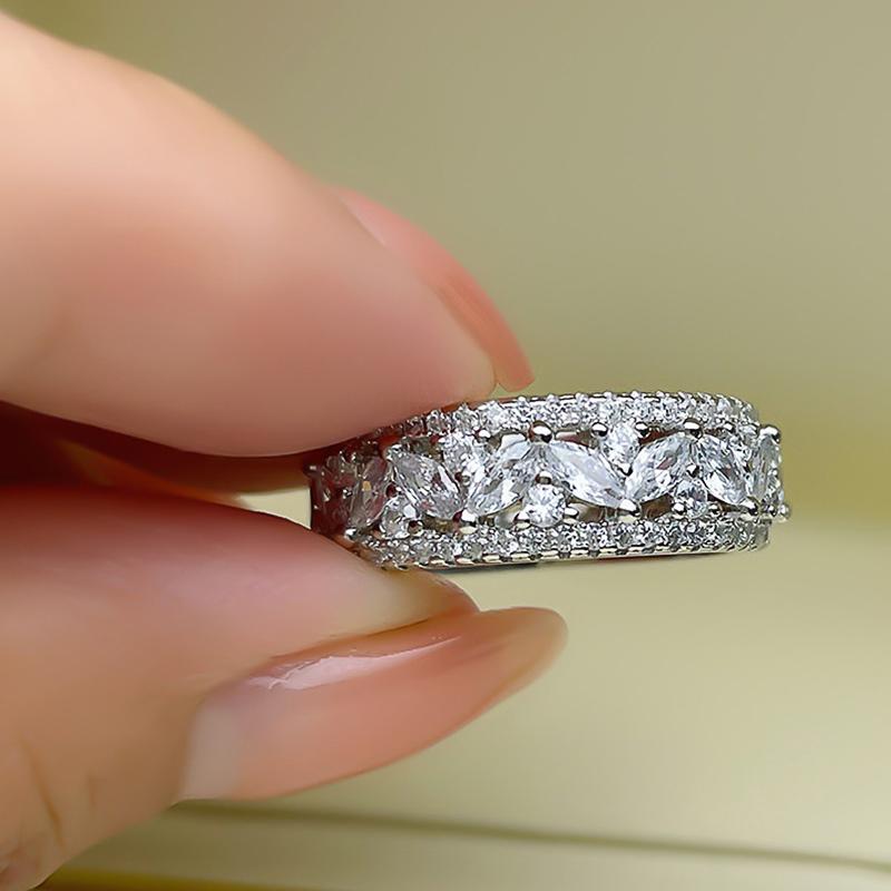 

Изысканное женское обручальное кольцо Huitan с бриллиантовым кубическим цирконием, цветные аксессуары для пальцев для помолвки 6