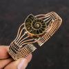 Ammonite Fossil Cuff Bracelet Copper Wire Wrapped Bangle Adjustable Handmade Bangle Ammonite Fossil Copper Jewelry Natural Gemstone Bracelet
