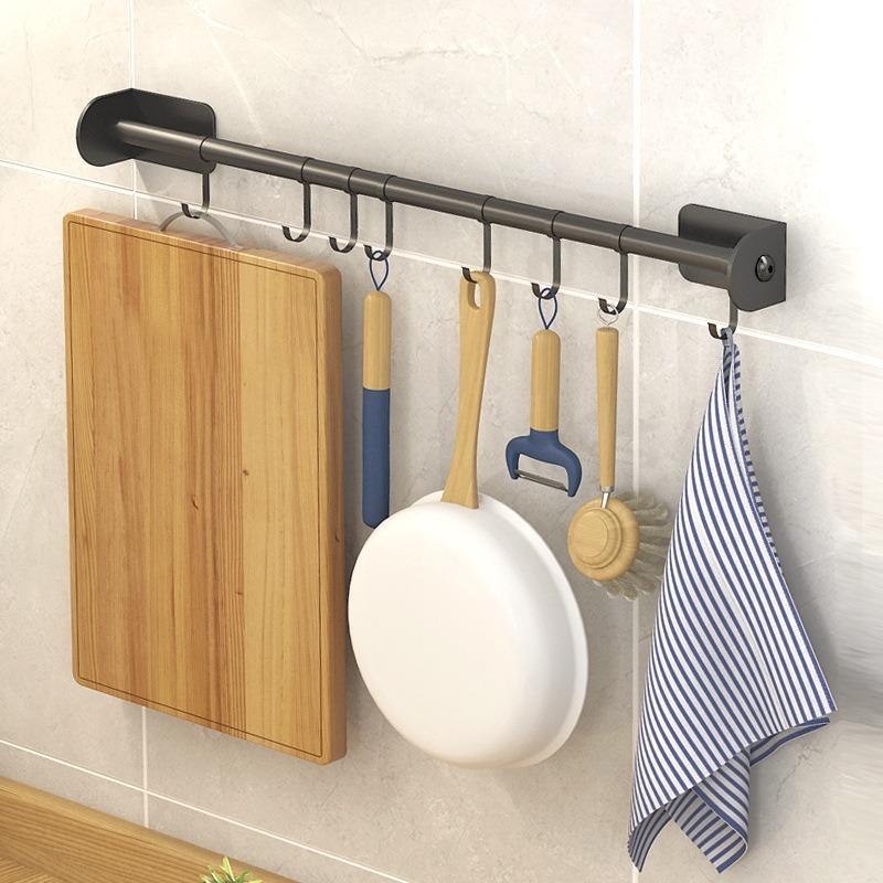 Estantes de almacenamiento para utensilios de cocina, sin perforaciones, de metal, para montar en la pared, para espátulas, cucharas, organizadores, toalleros para el baño y el hogar.