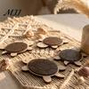 Wooden Mats for Hot Drinks Turtle/Butterfly Coasters Coffee Mugs And Tea Cups, Heat Resistant Rustic Kitchen Table Decor Mats, Insulation Pad