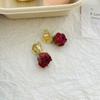 Ear Jewelry Rose Flower Ear Clip Korean Style Sweet Earrings Preserved Rose Earrings  Hipster