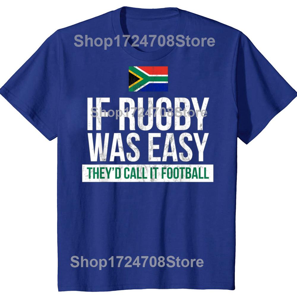 Funny South Africa Rugby Graphic T-shirts Men Women's Fashion Casual Tshirt 100% Cotton Loose Oversized T Shirt
