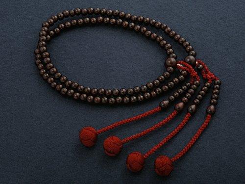 Kyoto Butsudan Hayashi Buddhist Prayer Beads, Shingon Buddhism, 0 Shaku, Rosewood (Women's), Formal, Authentic, with Prayer Bead Bag, SW-020, Kyoto