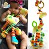 Non-Toxic Soft Giraffe Animal Handbells Rattles Plush Infant Baby Development Handle Toys With Teether Baby Toy For Newborn