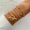 3PCS Fashion Thick Chain Link Bracelets for Women Vintage Snake Chain Gold Color Silver Color Bangles Bracelets Set Punk Jewelry