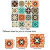 10Pcs Retro Mandala Tile Stickers  Waterproof PVC Decals - Blue & White Moroccan Floral Wall Floor Mural for Kitchen Bathroom DIY