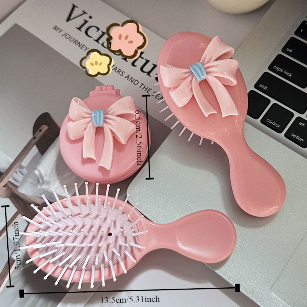 Compact Handle Comb Pink Air Cushion Comb Portable Massage Comb Girl