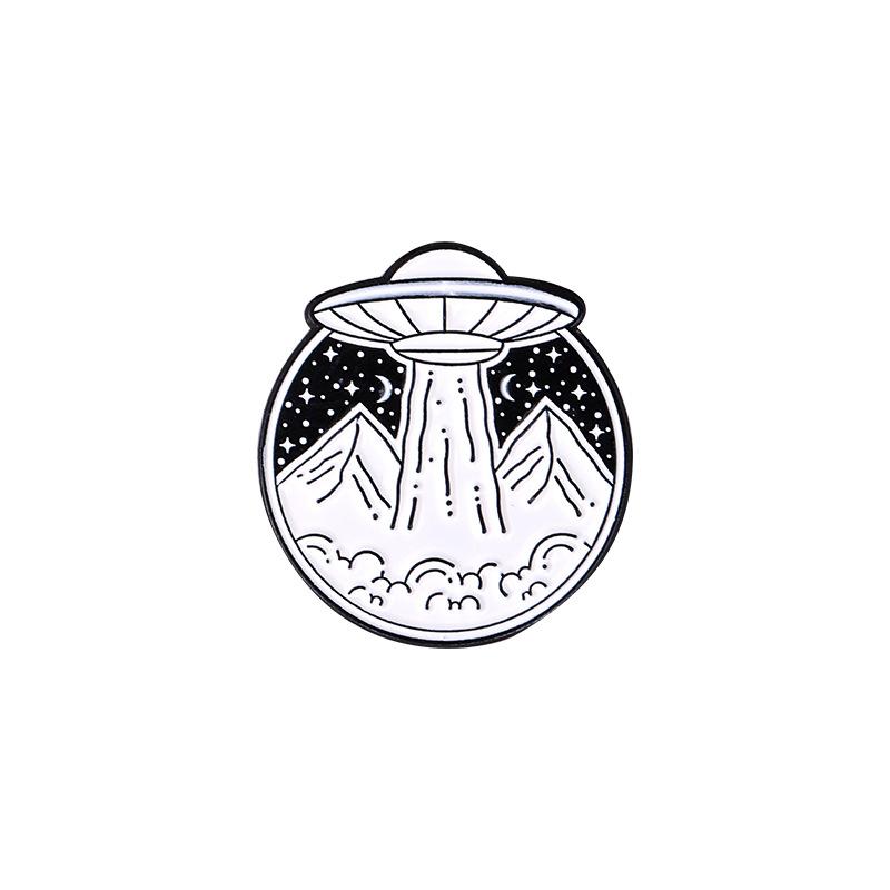 Astronaut romfartøy med stjernedesign Design Metall Emalje Brosje Kreativ Personlighet Merke Beste Venn Gave Nål