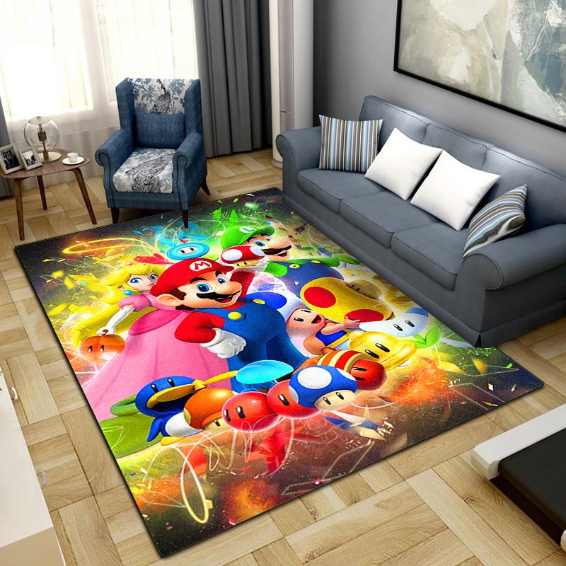 Mario Bros Print Rug Living Room Home Fashion Decoration Office Desk Chair Carpet LXR95