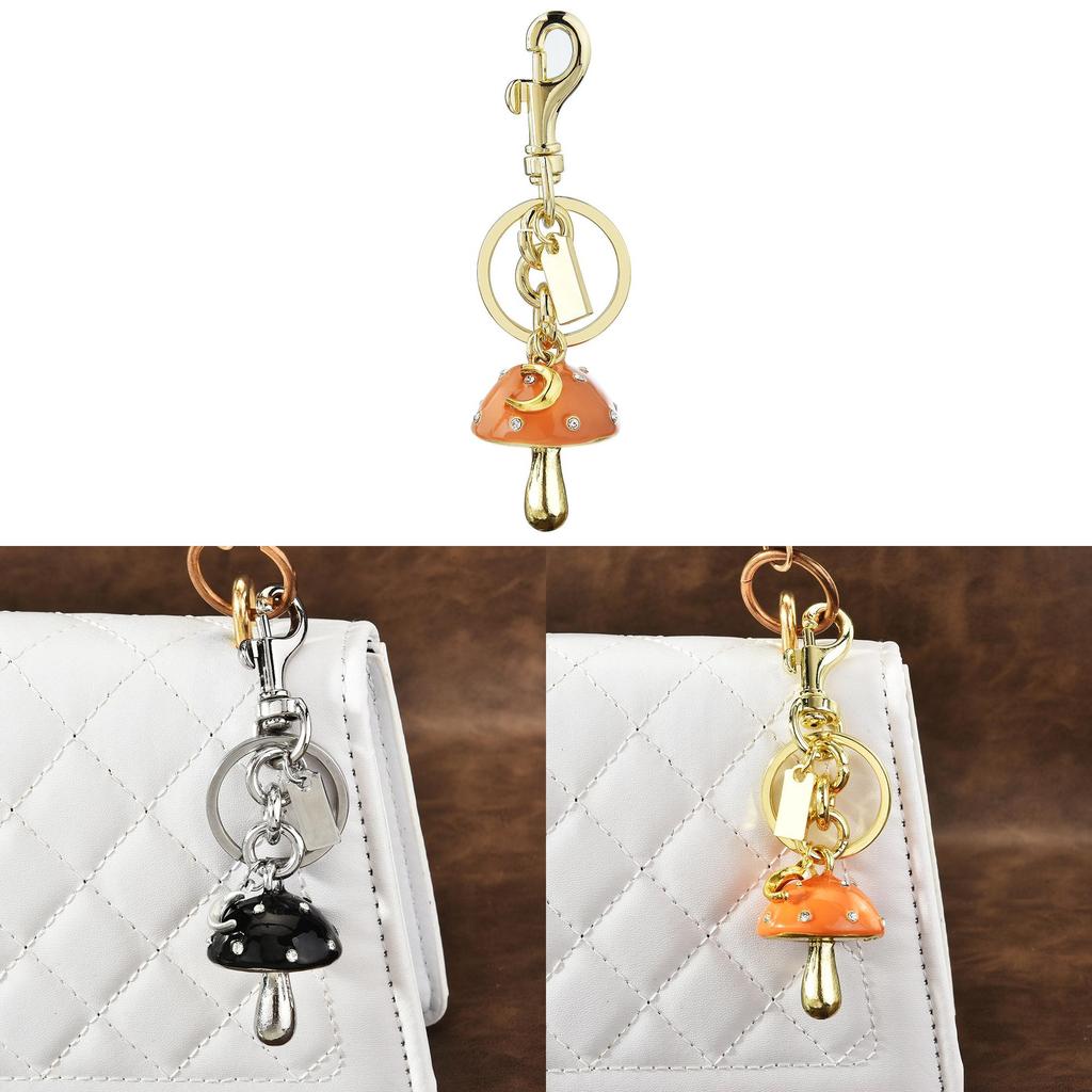 Mushroom Keychain Bag Charm With Metal Electroplating For Summer Fashion Accessory