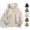 Men's Spring 2026 American Windbreaker: Mountain-Style, Outdoor, Three-Proof, Casual, Loose-Fit Hooded Jacket