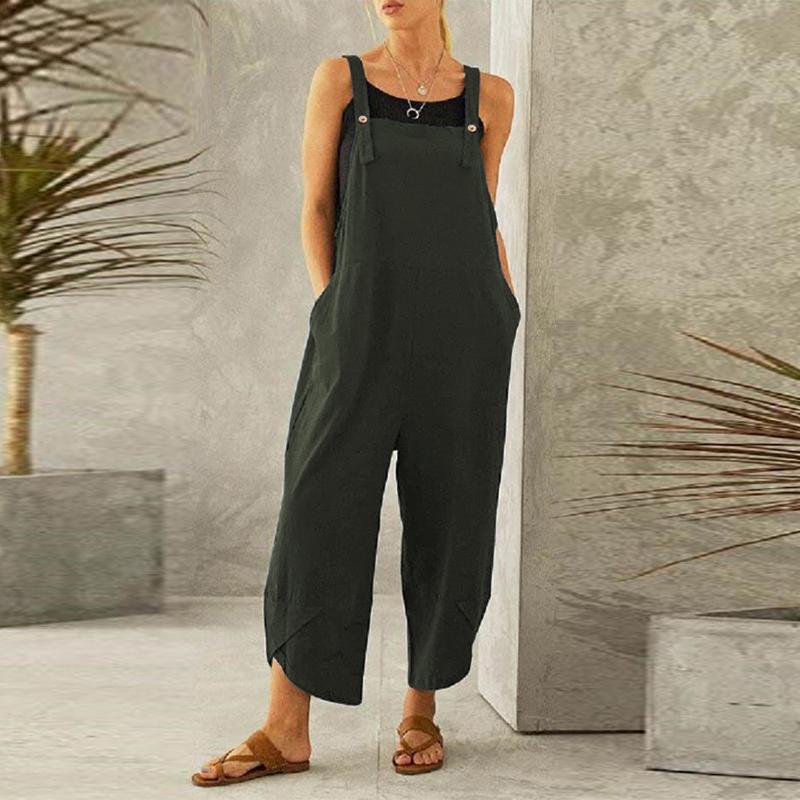 Women's Fashion Casual Pants Rompers Jumpsuits Overalls Bib Pants Long Trousers Playsuit Plus Size S-5XL