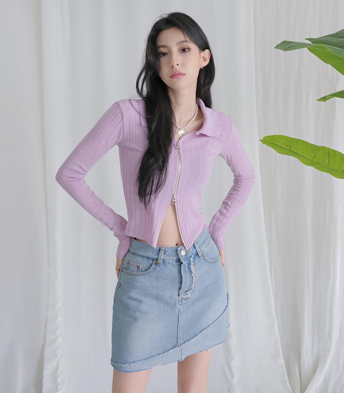 Urban Dress Vivid Collar Twoway Knit Zip-Up - 6Col