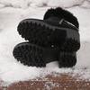 Firkantet Hæl Dame Vinter Sko Klassisk Spenne Varmt Pels Snø Dame Støvletter Høye Hæler Svarte Platform Ankelstøvletter