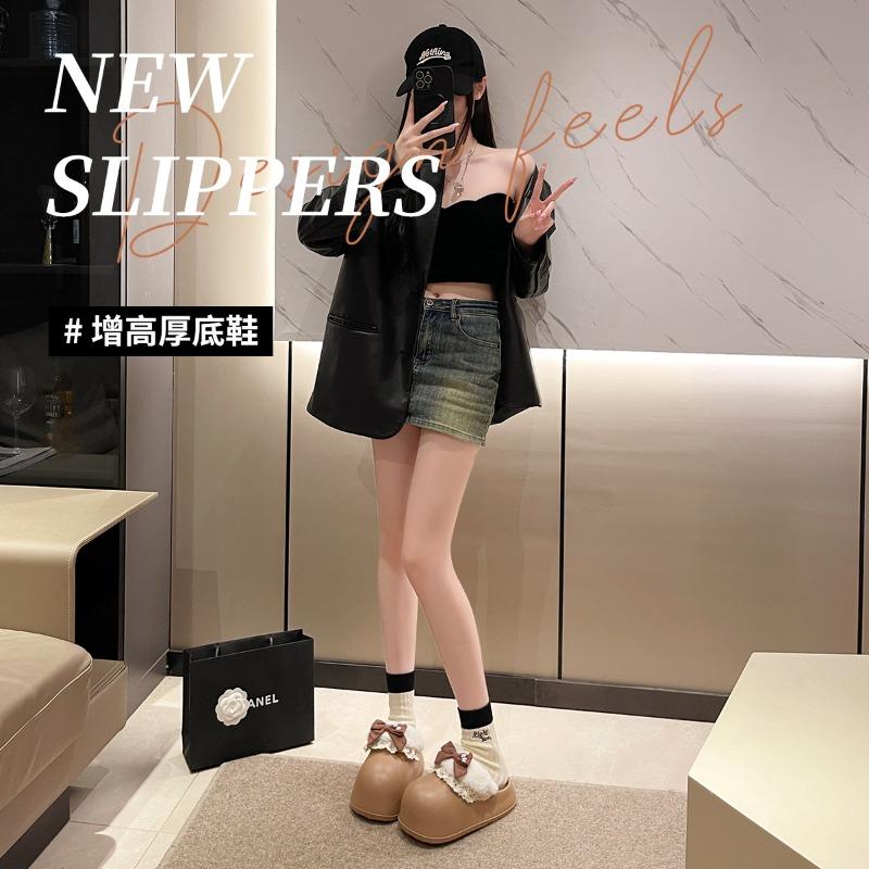 Thick-bottomed cotton slippers women's indoor home and outdoor wear non-slip heightening winter new super warm soft cotton slippers