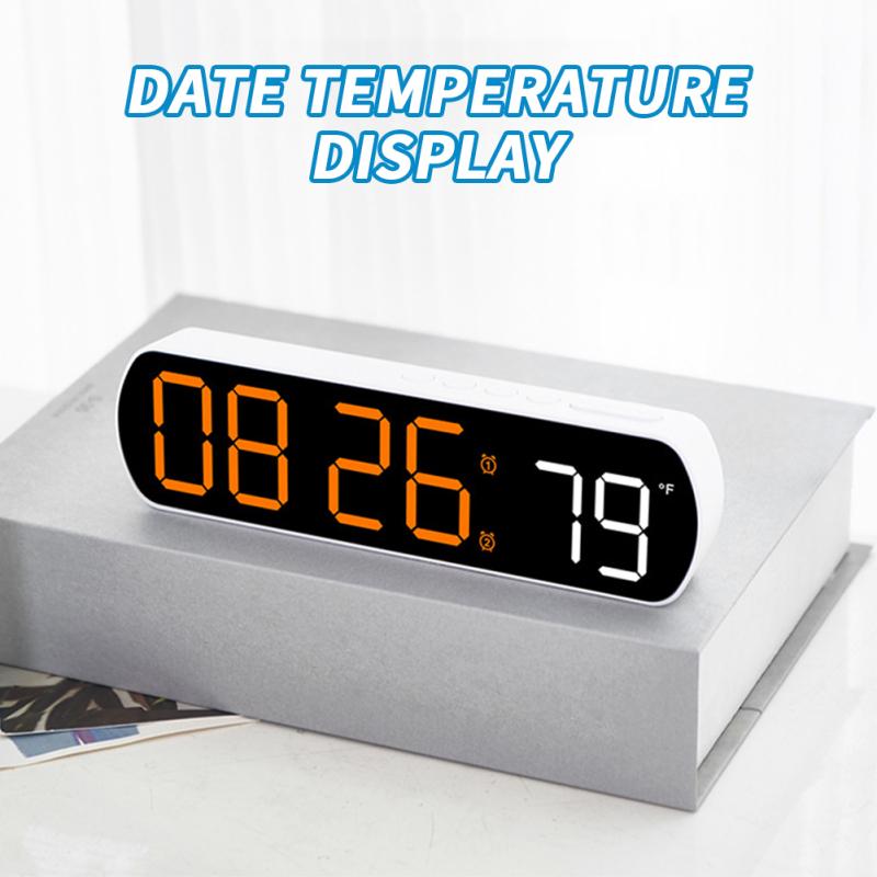 Digitaler Wecker für Schlafzimmer, 6,5-Zoll-LED-Display-Schreibtischwecker mit 3 Helligkeitsstufen