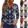 Γυναικείο T-Shirt Μπλουζάκι Τυπωτό Κουμπί Κοντομάνικο Τουνίκ Καθημερινό Σαββατοκύριακο Μόδα Βασικό V-Neck Κανονική Μπλούζα