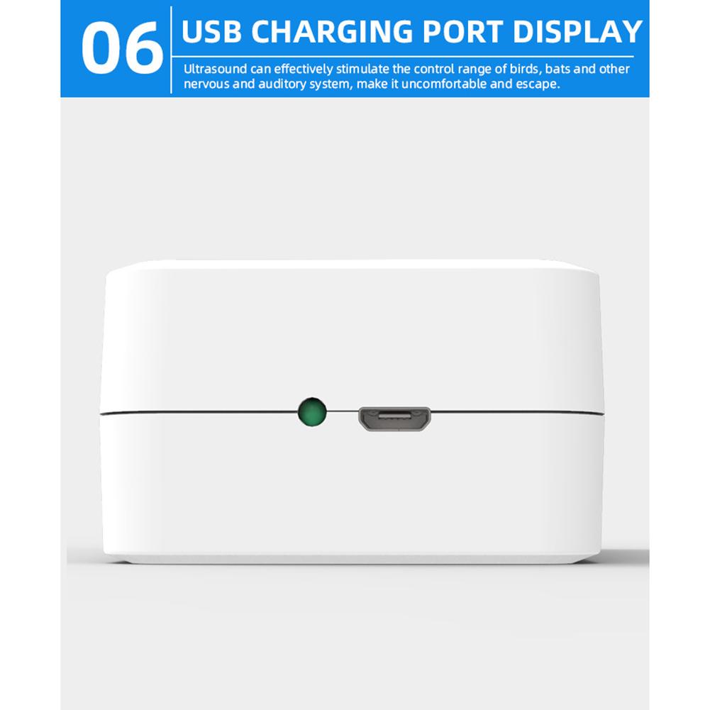 Ultrasonik Kovucu Cihaz Usb Şarj Edilebilir Büyük Kapasiteli Pil Dış Mekan Ayarlanabilir Kuş Kovucu