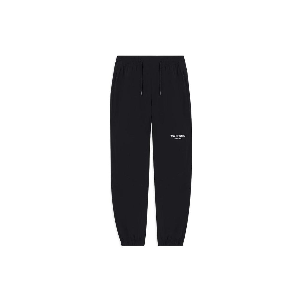 Li-Ning Wade Series Solid Color Drawstring Knit Sports Pants Men Bottoms Black AYKS791-1