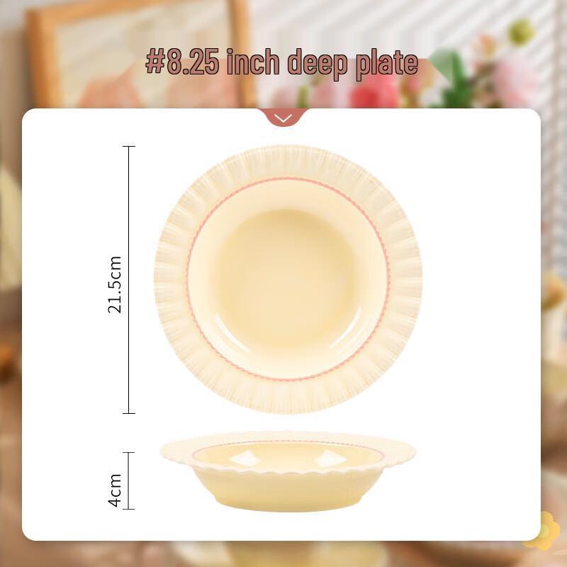 

KANGMO Ceramic Romantic Pink Daisy Deep Plate Set