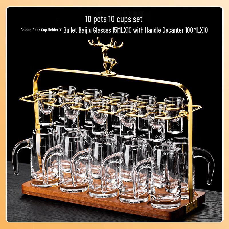 Handmade Glass Baijiu Shot Glass and Dispenser Set