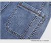 Four Seasons Men's Elastic Casual Trend Jeans with Six Pockets - Breathable, Loose Fit, Mid-Length for Autumn.