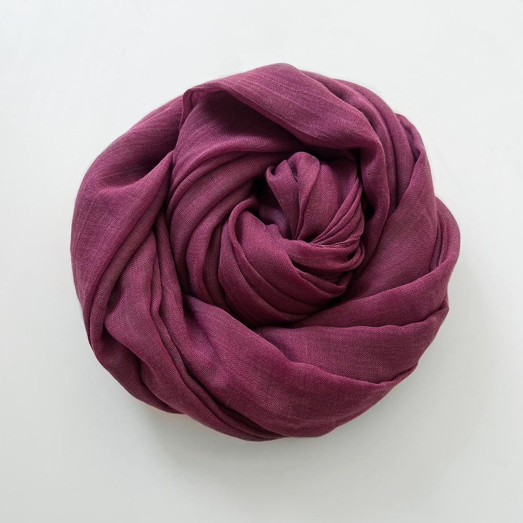 Herbst und Winter vielseitiger langer einfarbiger Baumwoll- und Leinen-Schal Damen Japanischer Retro Kälteschutz warmer Strickschal