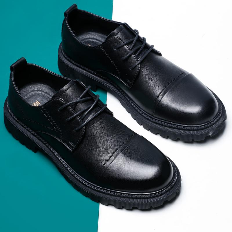 Herrenschuhe Koreanische Trendy Weiche Unterseite Weiche Oberfläche Business Inner Heighten Formelle Lederschuhe Mode Täglich Schwarze Freizeitschuhe