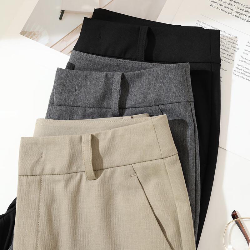 Yalida Women's High-Waist Straight-Leg Cropped Pants