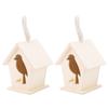 2Pcs Outdoor Hanging Wooden Birdhouse Birds Nesting Box Crafts Ornament Garden Decoration
