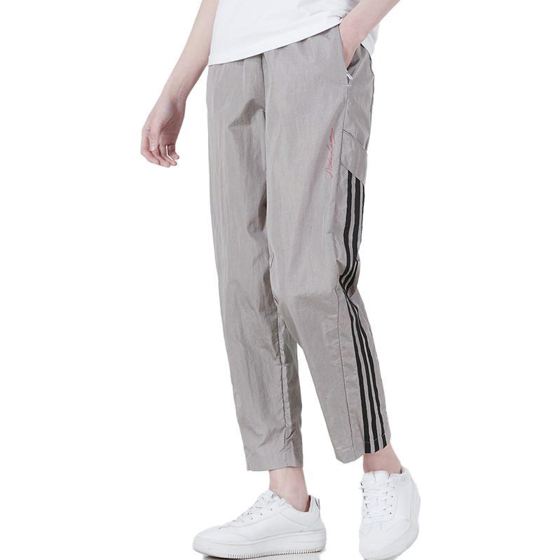 adidas Simple Casual Retro Sports Long Pants Fashion Woven Knitted Sports Pants Women Pants Light-Gray HE9991