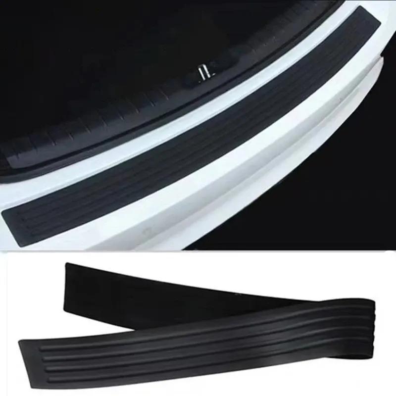 Car Trunk Rear Paint Protector Guard Plate Rubber Car Rear Bumper Trim Anti-Scratch Protection Sticker Strip Black Accessories
